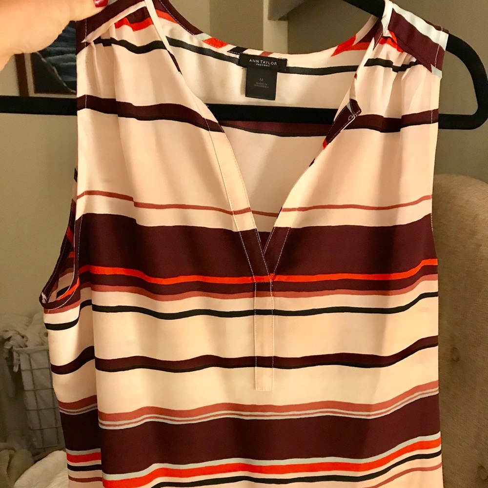 Beautiful Ann Taylor blush striped tank!